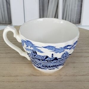 Vintage Myott Staffordshire Royal Mail Cup Blue And White Transferware, No Chips